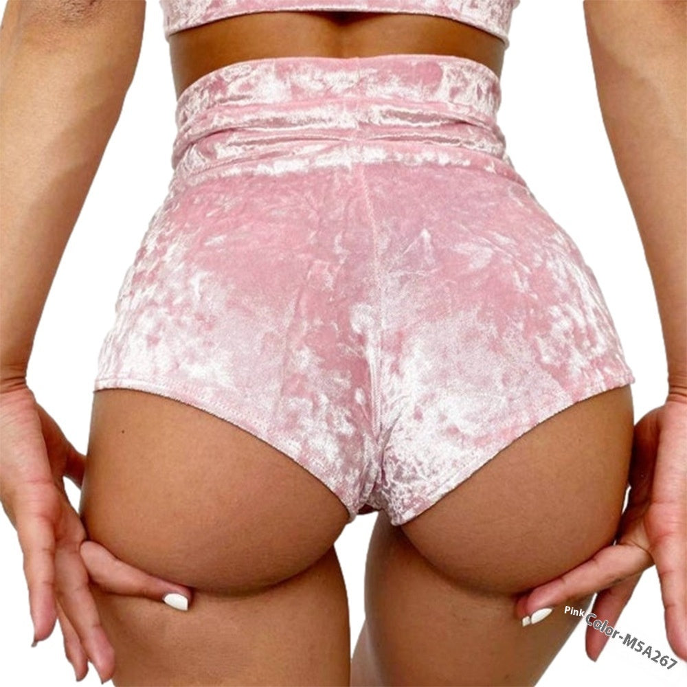High Waist Steel Tube Tight Hip-exposed Shorts