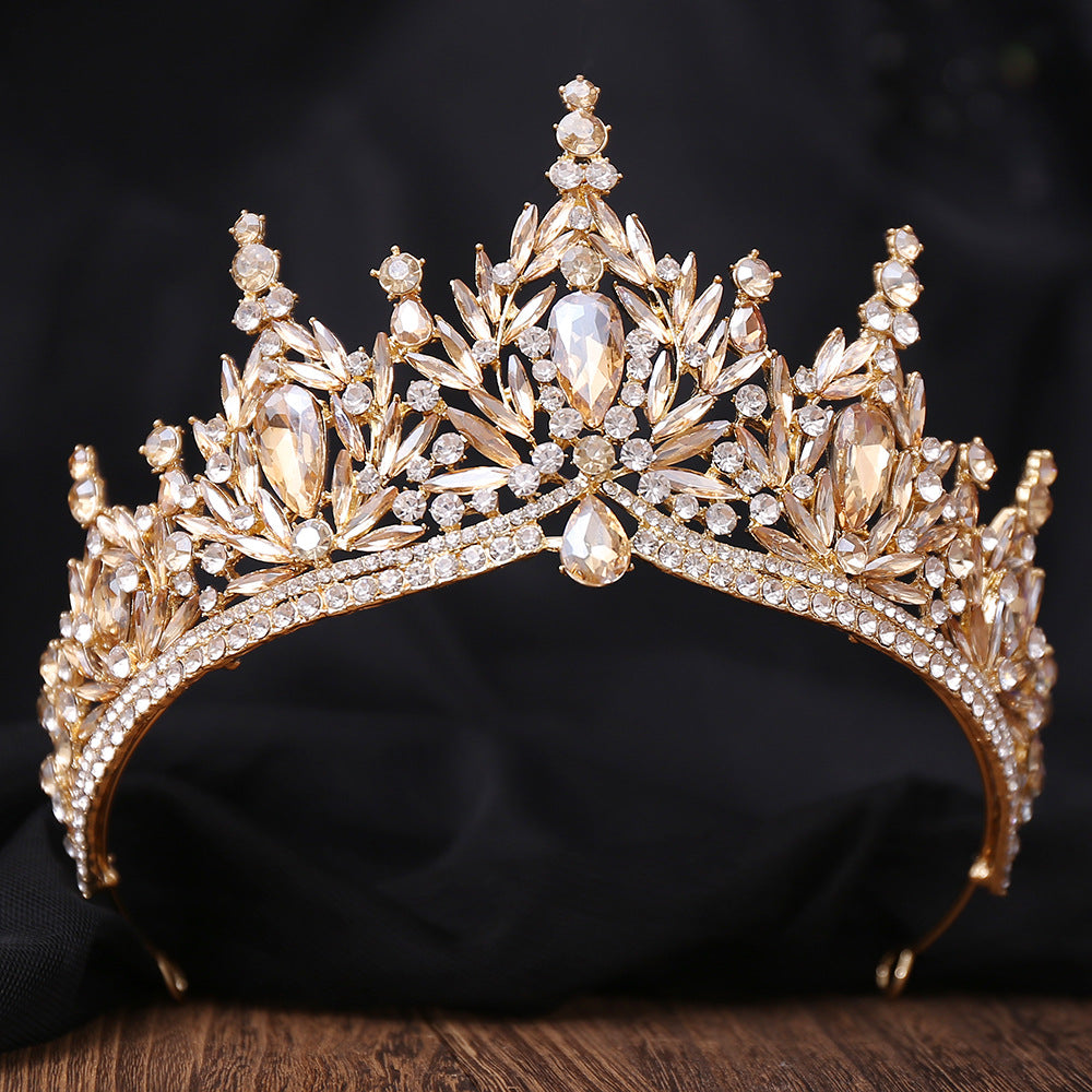 Bridal Crystal Leaf Crown Headdress Female