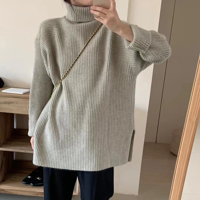 Autumn And Winter New Split Mid-length Bottoming Top