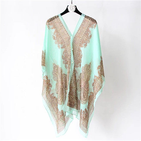 Fashionable Women's Multifunctional Printed Chiffon Shawl
