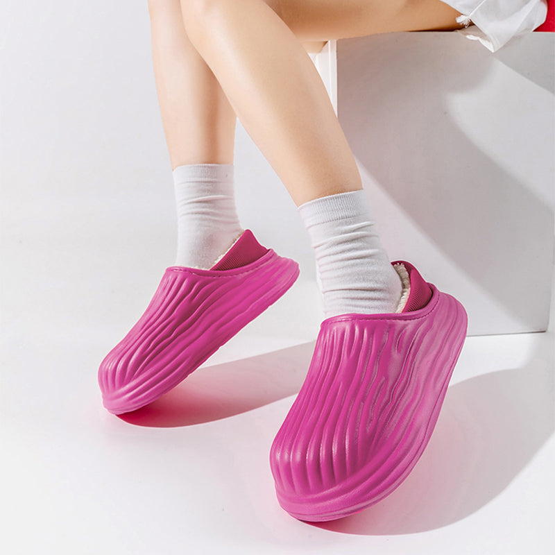 Fashion Thickened Winter Slippers Women's Indoor Outdoor Shoes Home Warm Plush Confinement Shoes