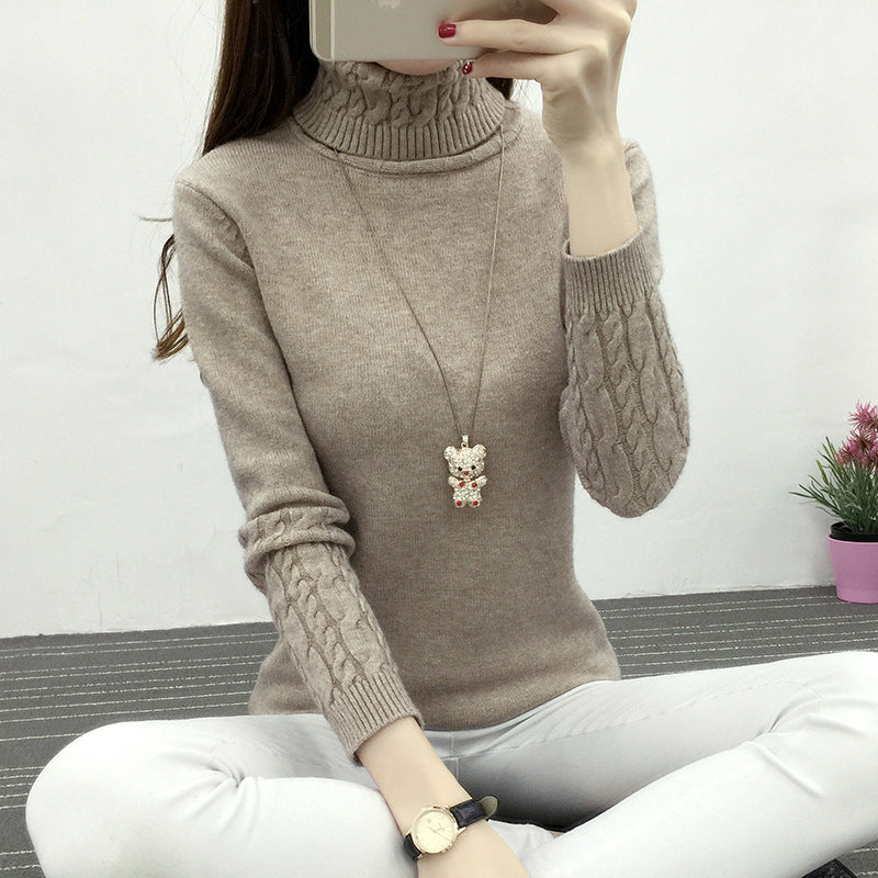 Dame rullekrave sweater fortykket