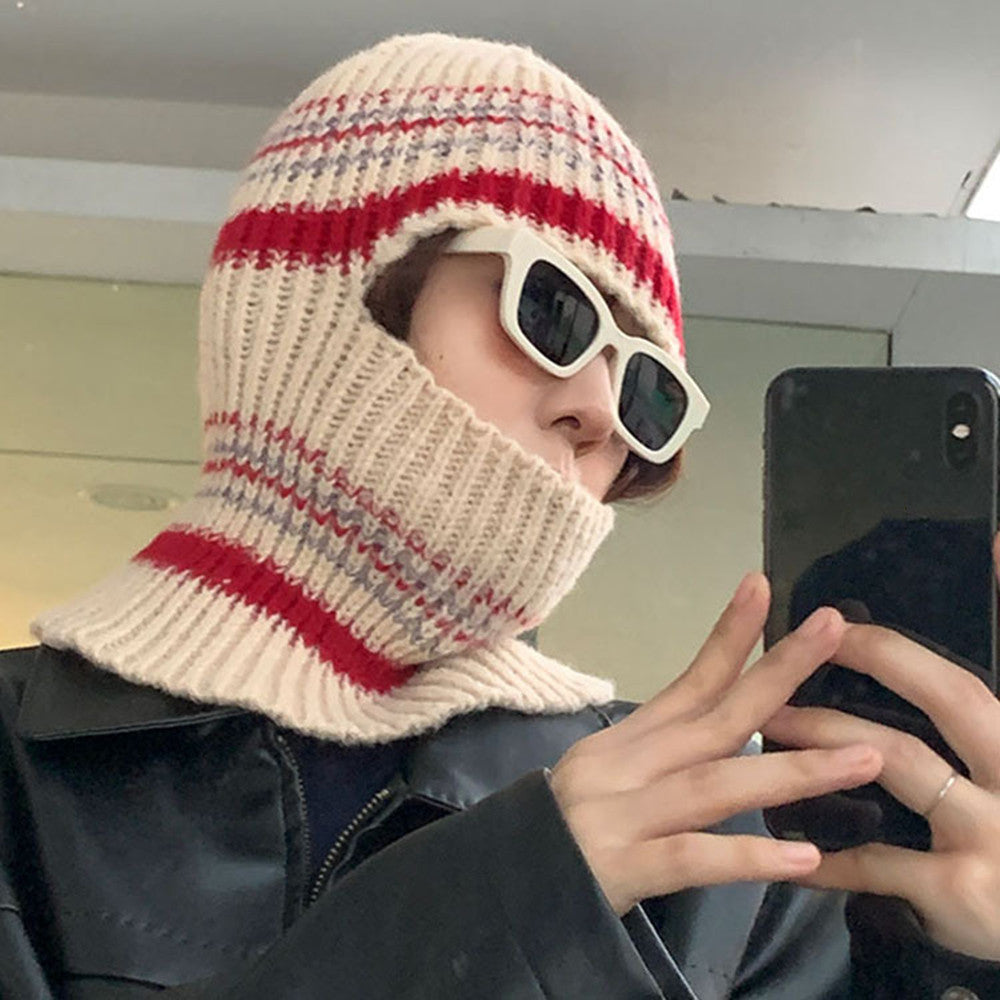 Funny Personality Contrast Color Retro Pullover Hat Women