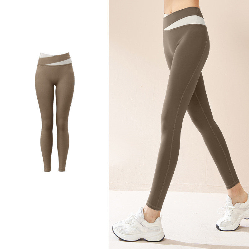 Sammenføjede højtaljede yogabukser Butt Lift Sømløse leggings Hurtigtørrende løbesportsfitnessbukser til kvindetøj