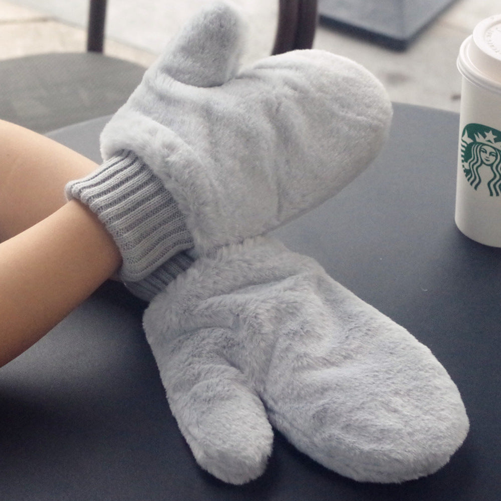 New Candy-colored Rabbit Plush Halter Gloves