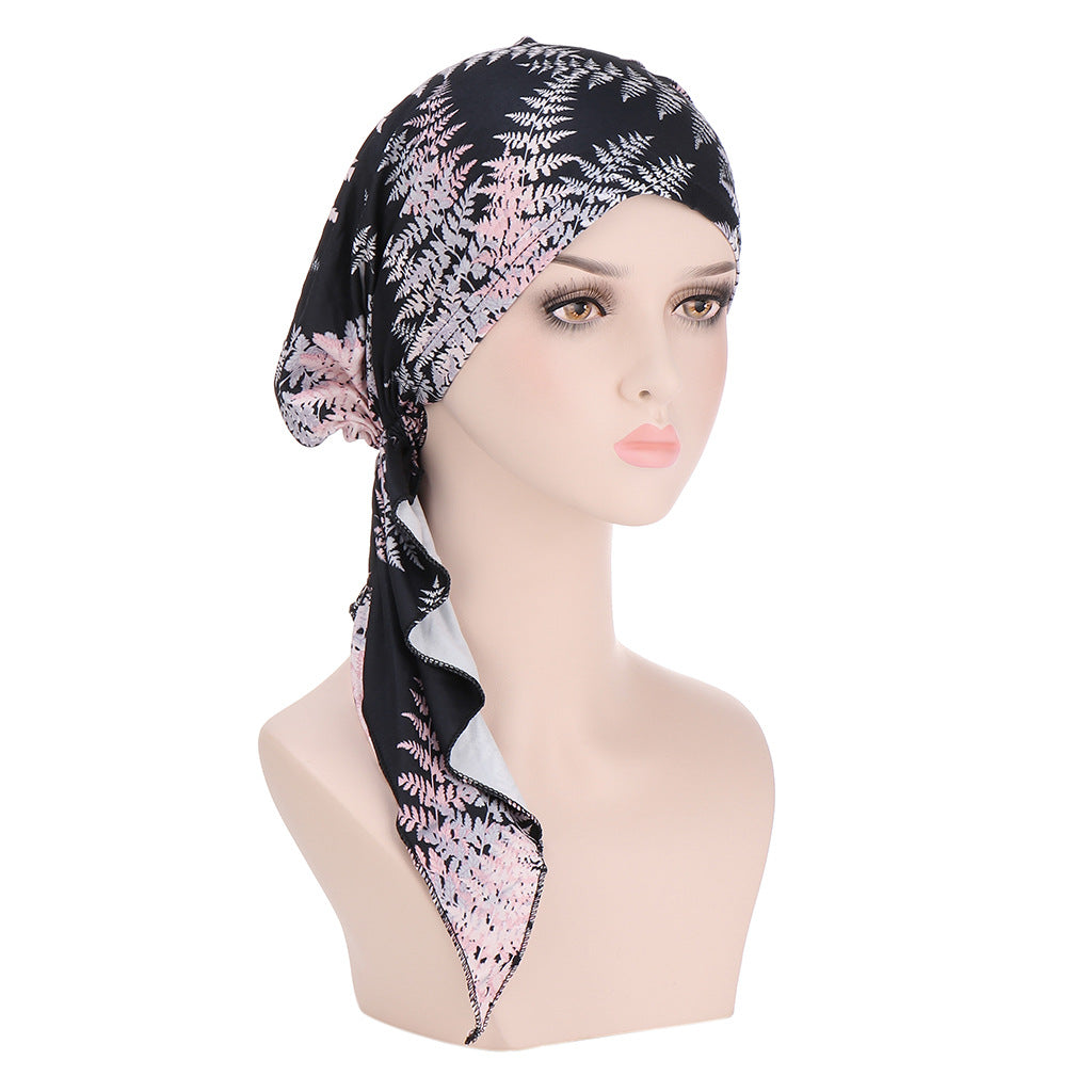 Women's European And American Printed Curved Cloth Hat