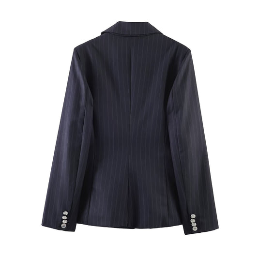 European And American-style Slim-striped Casual Suit