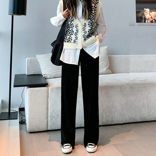 Casual Padded White Corduroy Trousers