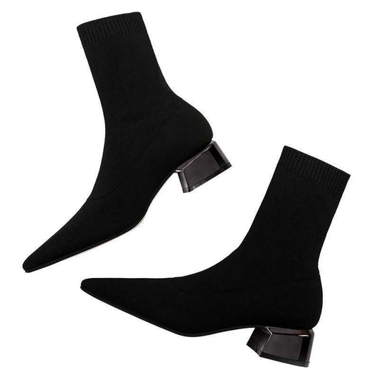 Thin Skinny Women's High Heeled Pointed Ankle Boots