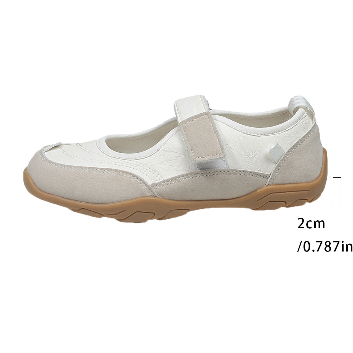 Women's Shallow Casual Shoes With A Comfortable Round Toe And Velcro Closure