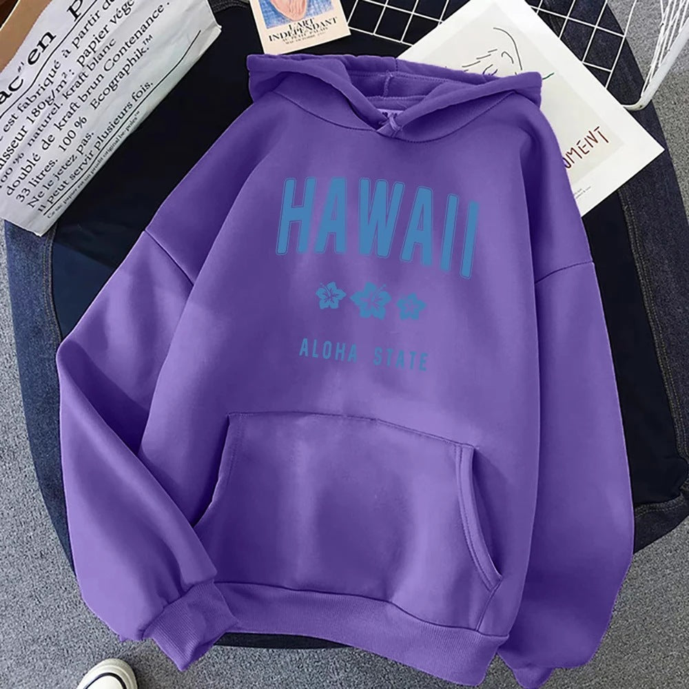 Roha Letter Printing Hoodie til kvinder Hip Hop