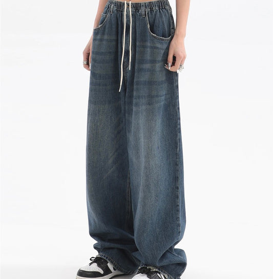 Women's Retro Slim Loose Wide Leg Jeans