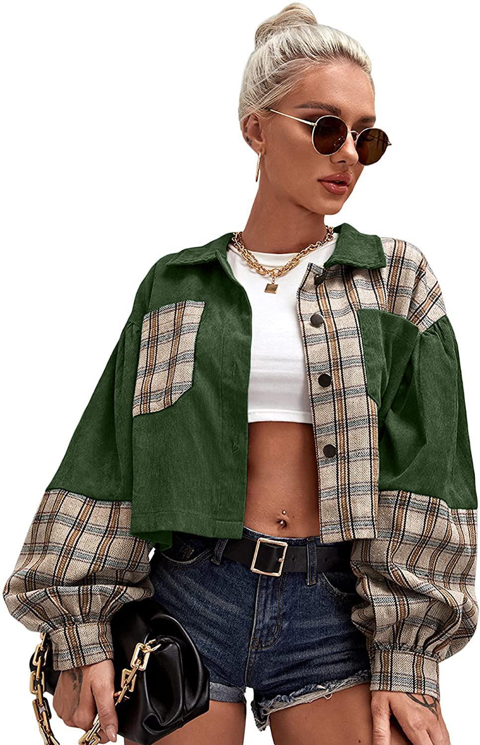 Women's Patchwork Lapel Short Coat