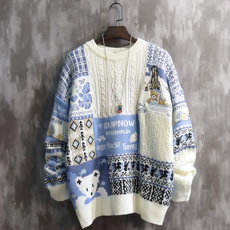 Sweater til mænd Vinter Tide Brand Rund Hals Pullover Sweater