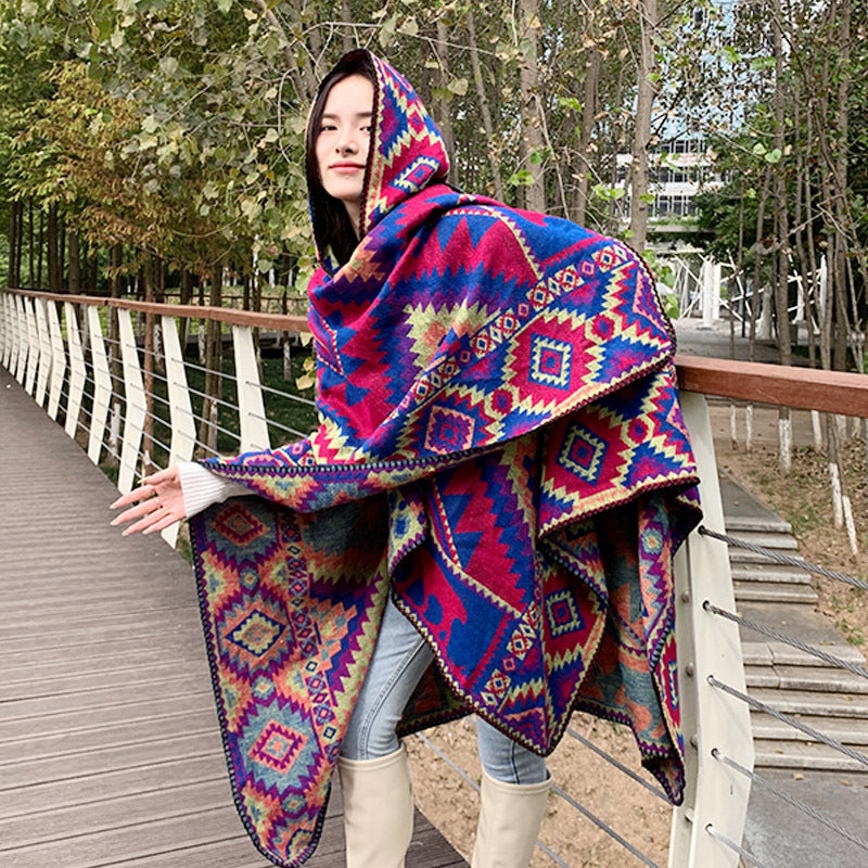 Travel Ethnic Style Women's Shawl Cloak