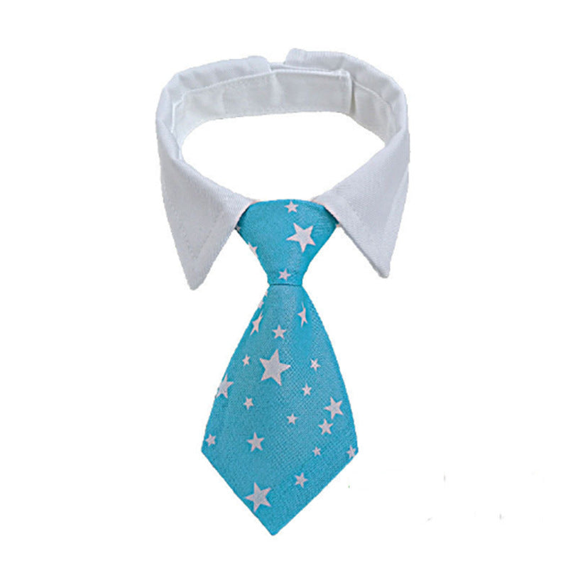 Pet Striped Tie Dog Teddy Bow Tie Scarf Blouse Collar