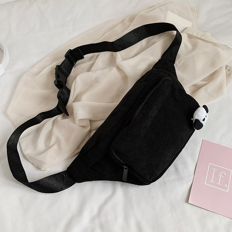New Style Velvet Personality One Shoulder Cross Body Waist Bag Fashion