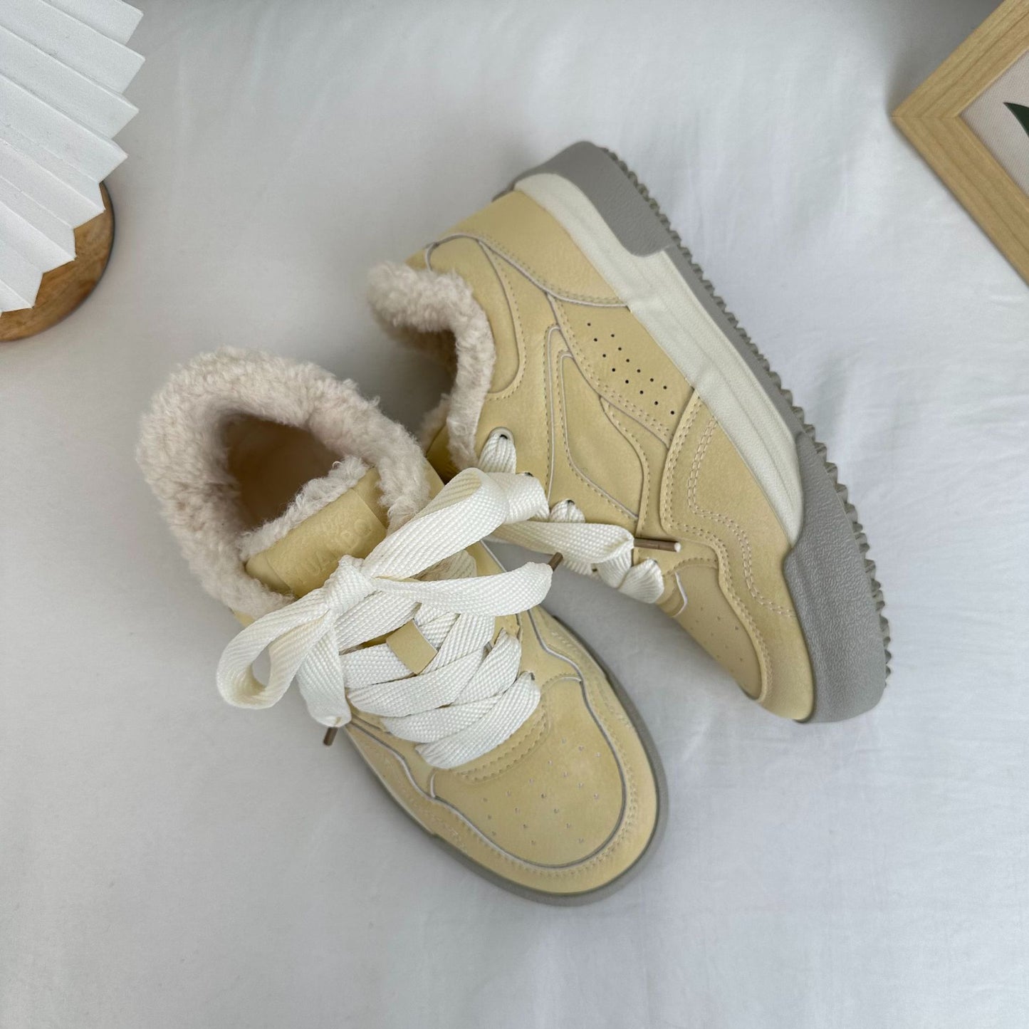 Student Niche Fleece-lined Canvas Women's Low-top Outer Wear Warm Board Shoes