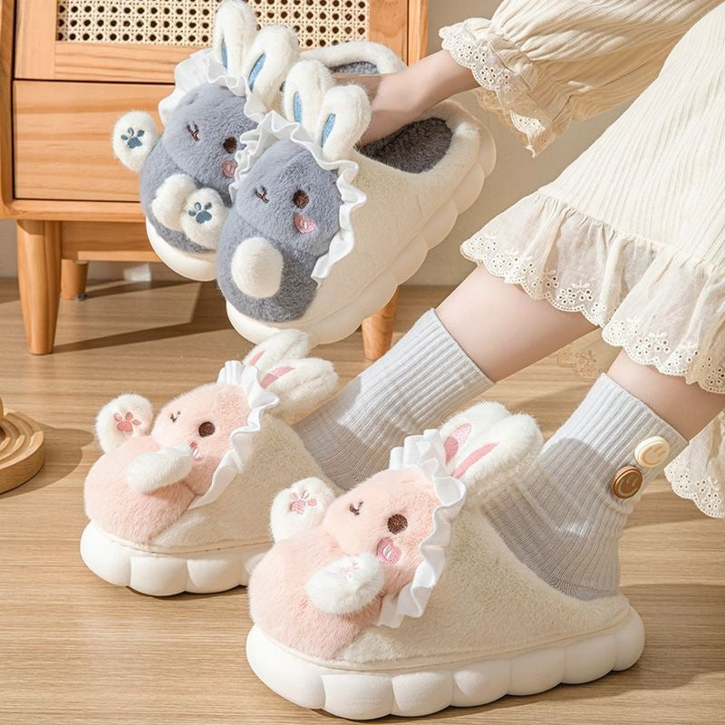 New Cute Hug Rabbit Girl Cartoon Cotton Slippers