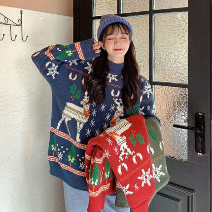 Fashion Jul Tøj Elg Sweater til Kvinder