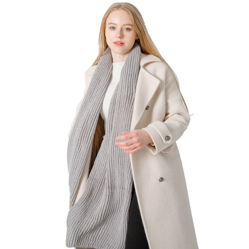 Korean Autumn And Winter Acrylic Solid Color Woolen Scarf