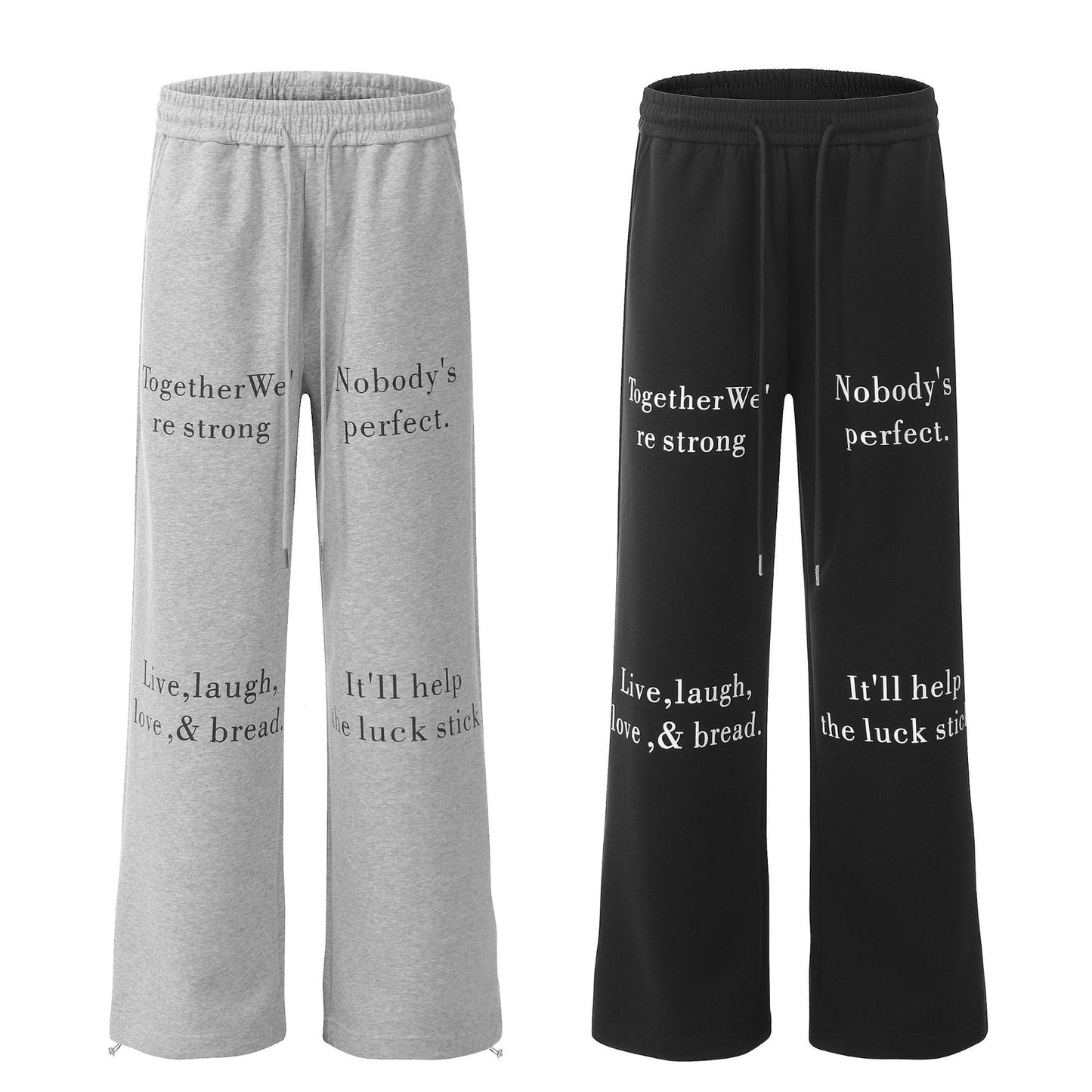 Retro Handmade Letters Printed Ankle-tied Track Sweatpants