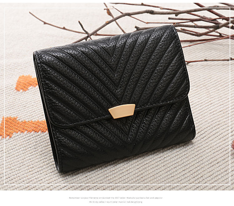 Large-capacity Leather Zipper Two-fold Long Clutch