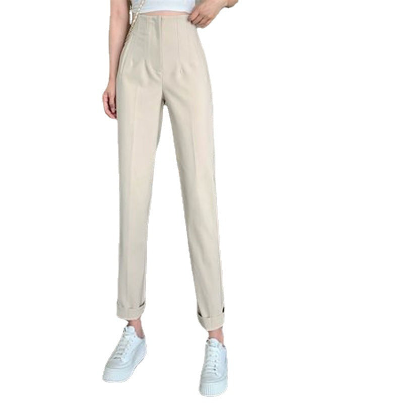 Casual Women's Loose And Slim Fashion High Waist Suit Pants