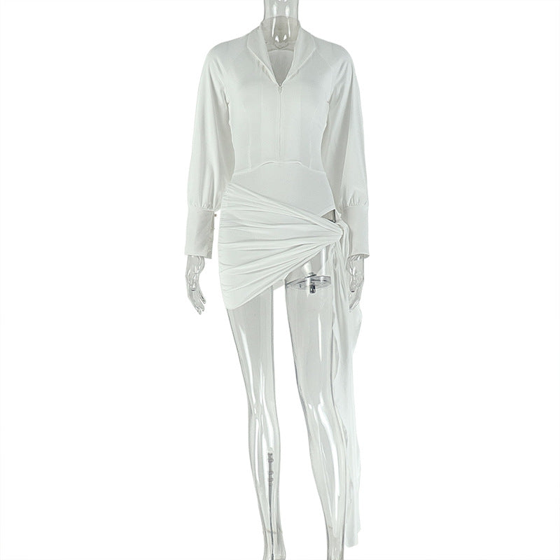 V-neck Long Sleeve Two-piece Women's Fashion