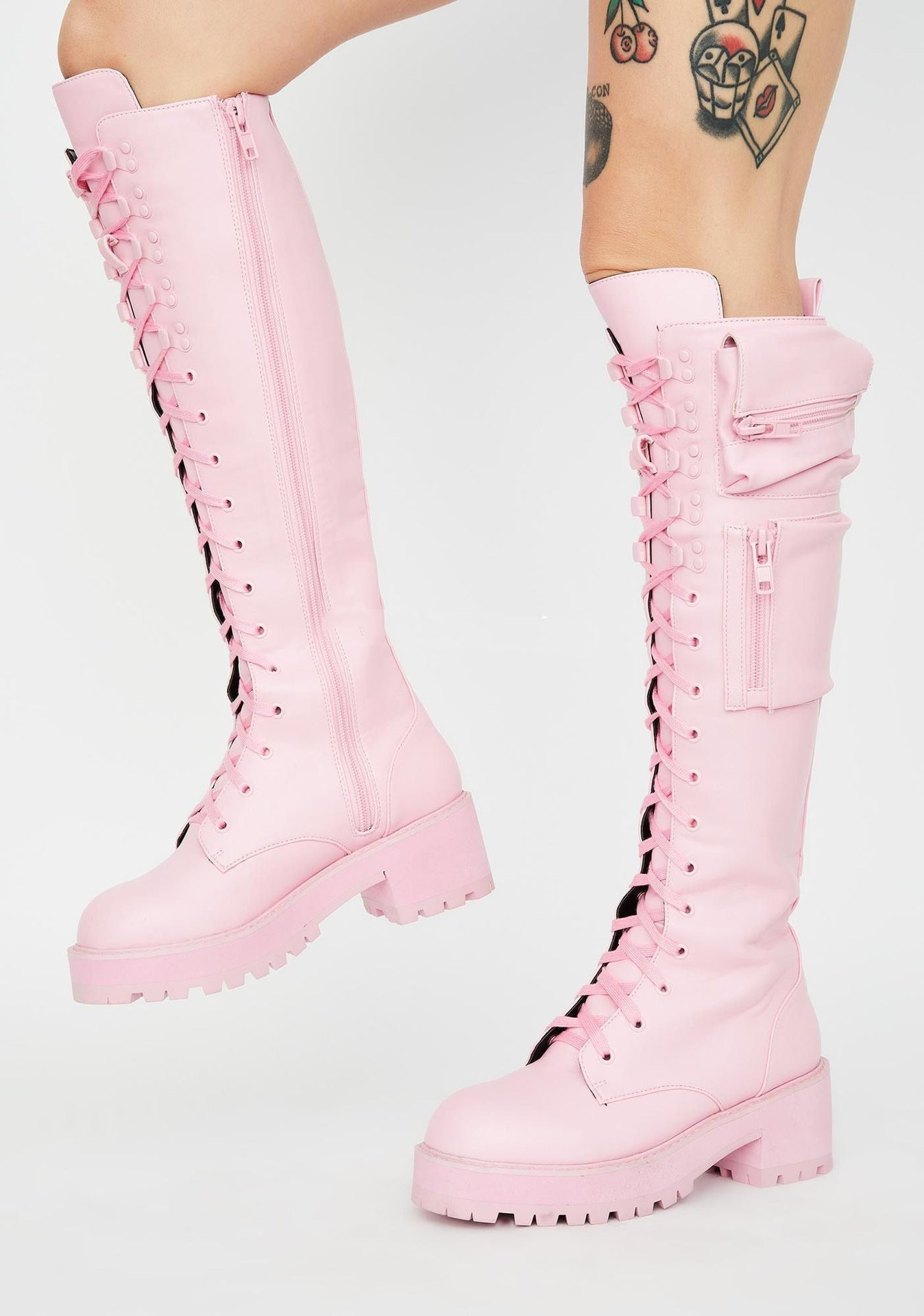 Fashionable Low Heel Platform Long Boots