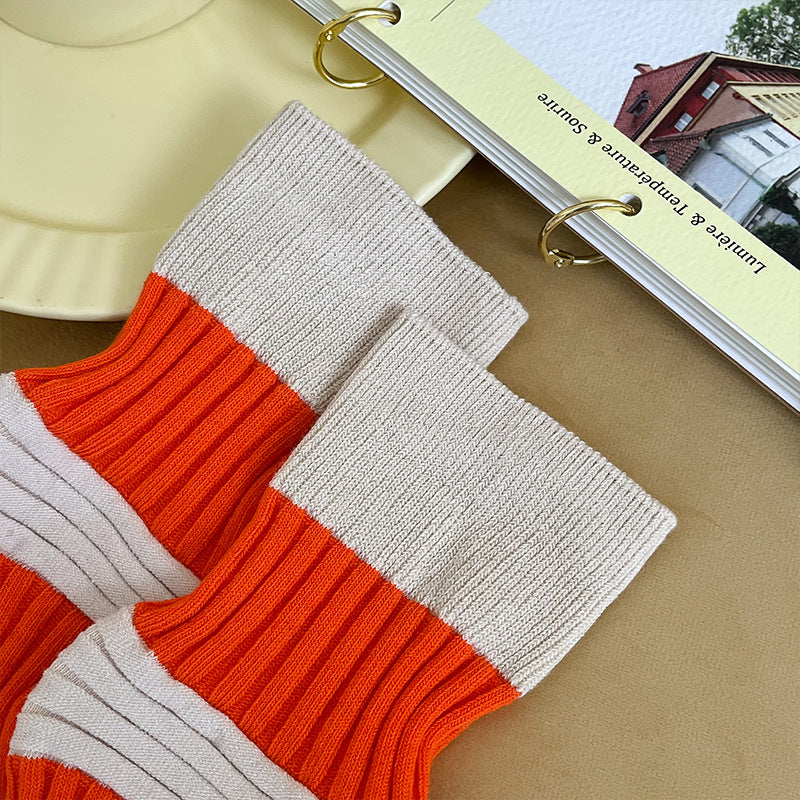 Retro Sweat-absorbent Breathable Combed Cotton Stockings