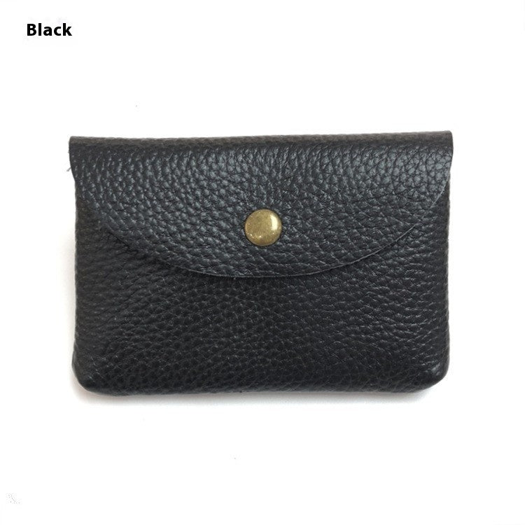 First Layer Cattlehide Leather Fashion Hidden Hook Coin Pocket Card Holder Mini-Portable