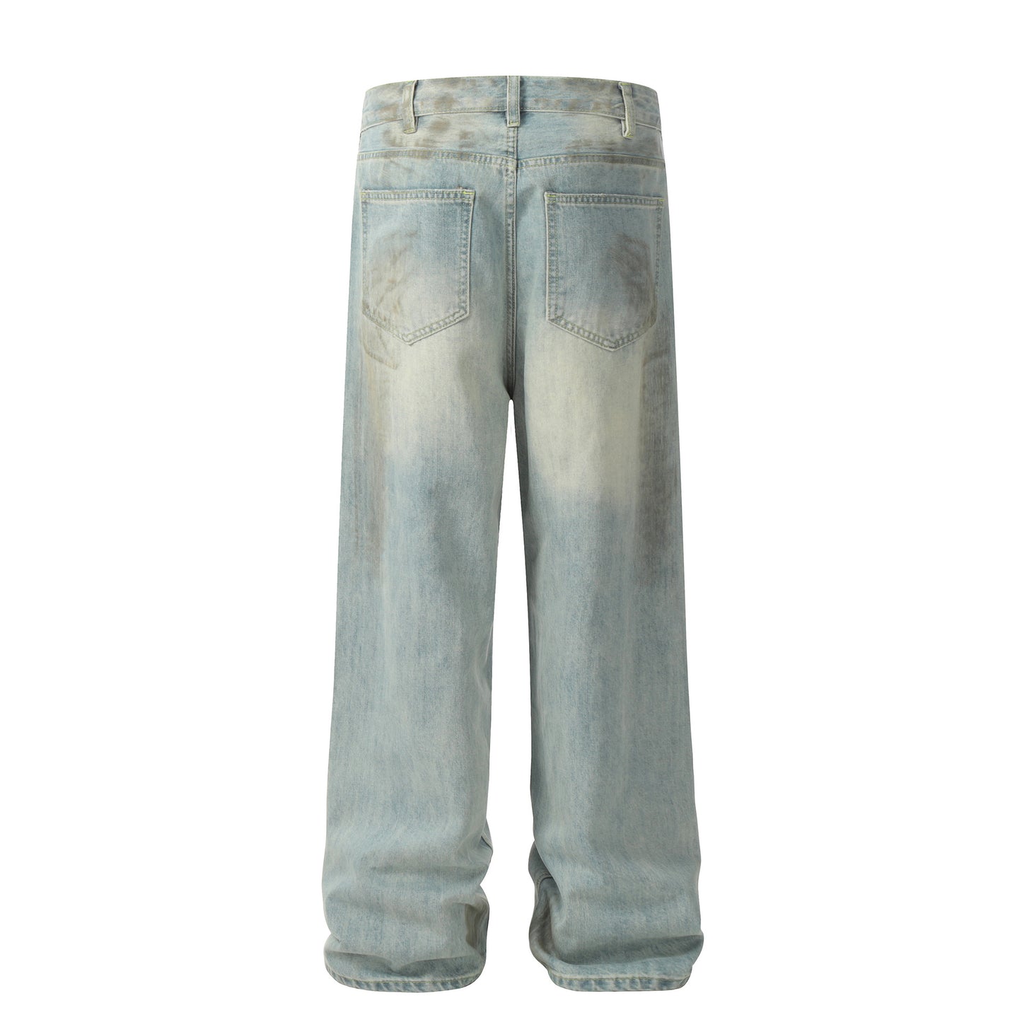 Women's American Retro Worn Design Loose Denim Trousers
