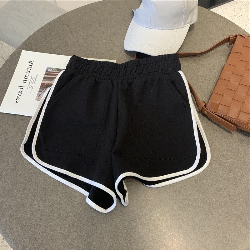 Sports Women's New Elastic Waist Slim Running Wide Leg Shorts