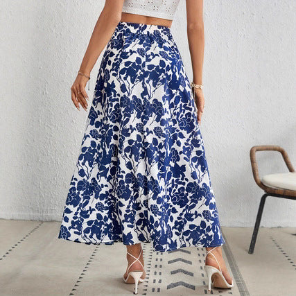 Elegant Floral High-Waisted Womens Skirt