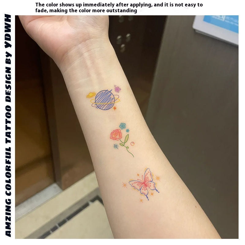 Butterfly Moon Color Shoulder Clavicle Tattoo Sticker
