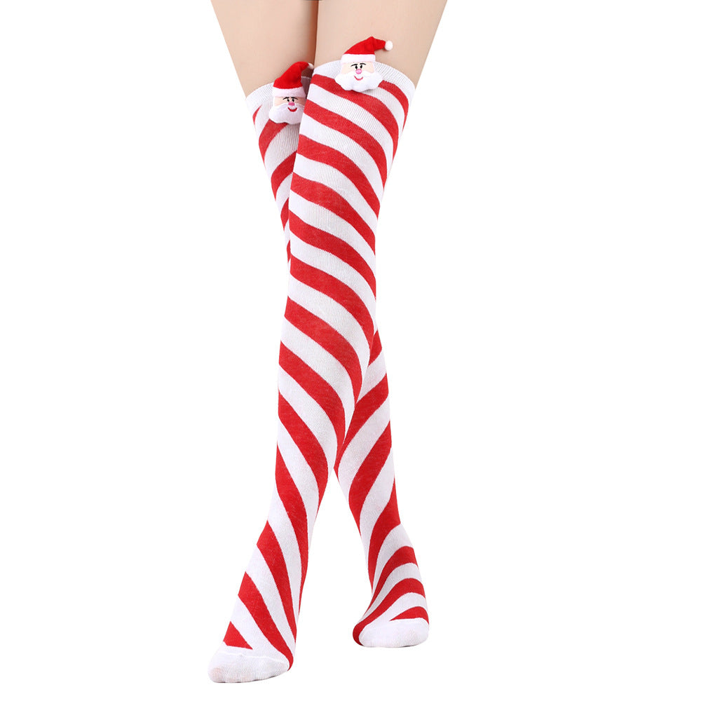 Bow Christmas Stockings Over The Knee Decorative High Tube