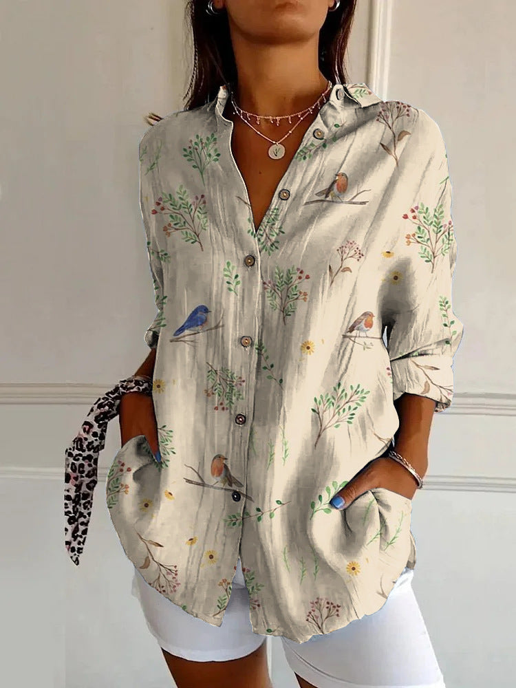 Women's Summer 3D Printed Blouse