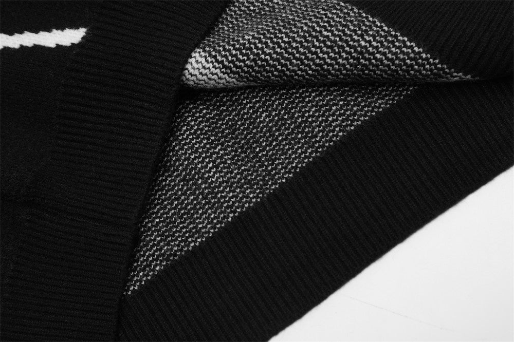 Spider Web Jacquard Knitted Sweater For Men