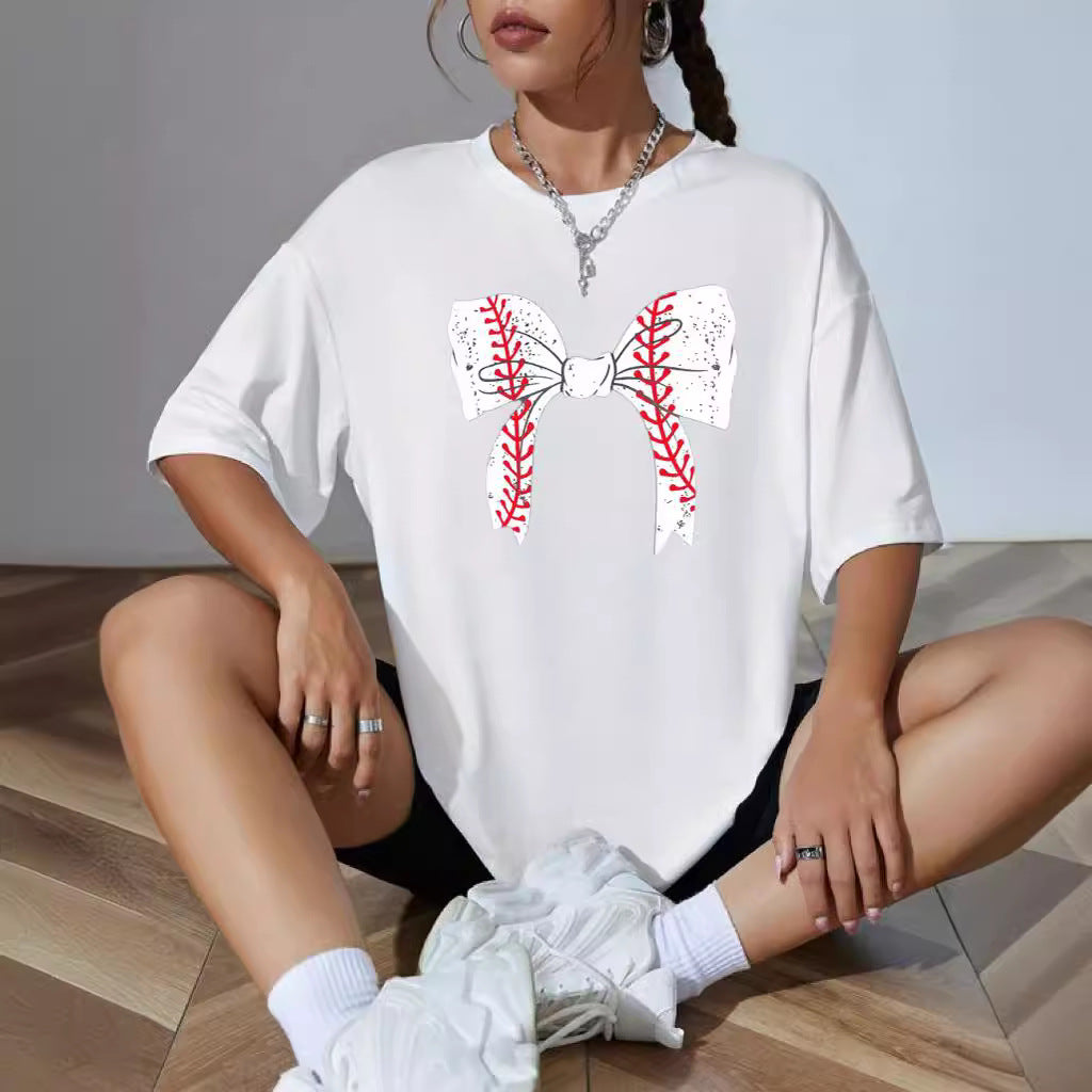 Summer Pattern Letter Print Short-sleeve T-shirt Top