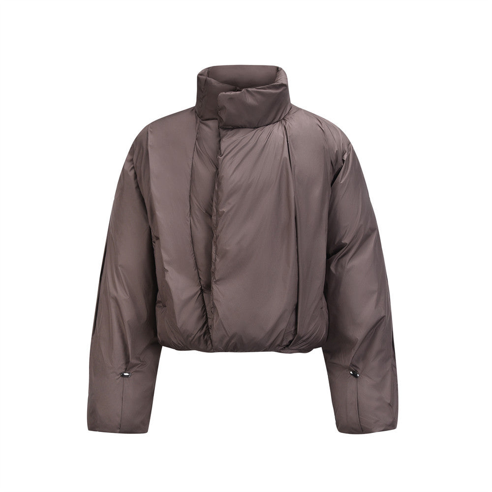 High-grade Solid Color Stand-up Collar Cotton-padded Coat Men's Winter Thickening