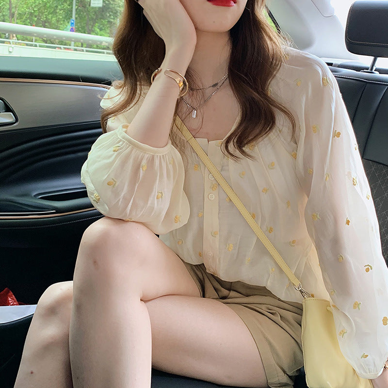 New French Chic Temperament Top Long Sleeved Shirt For Women