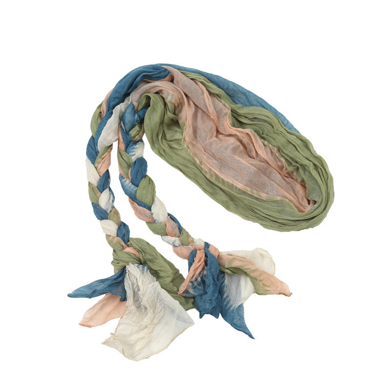 Hand-woven Hair Braid Scarf Girls Fashion Thin Scarf