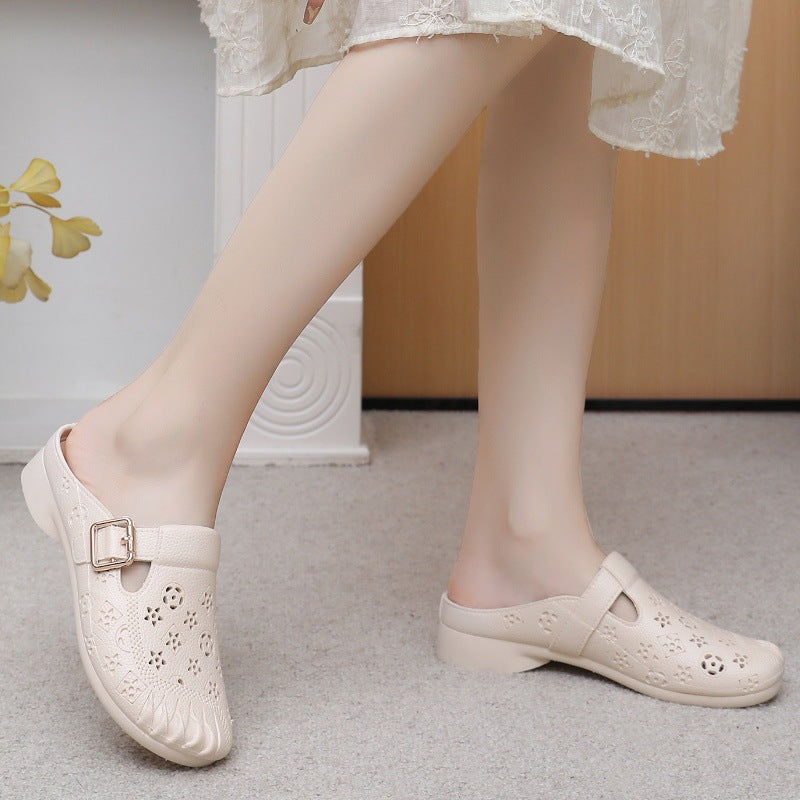 Slippers Semi-toe Box Home Women's Outer Platform Sandals