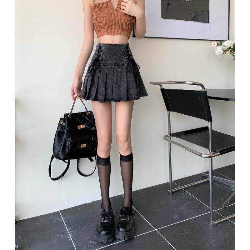 Women's Summer Design Sense Niche A- Line Denim Skirt
