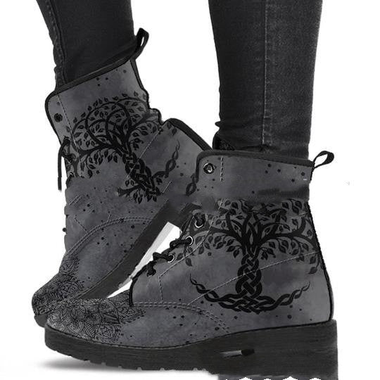 Digital Printed Autumn And Winter Women's High-top Skull Pattern Martin Boots