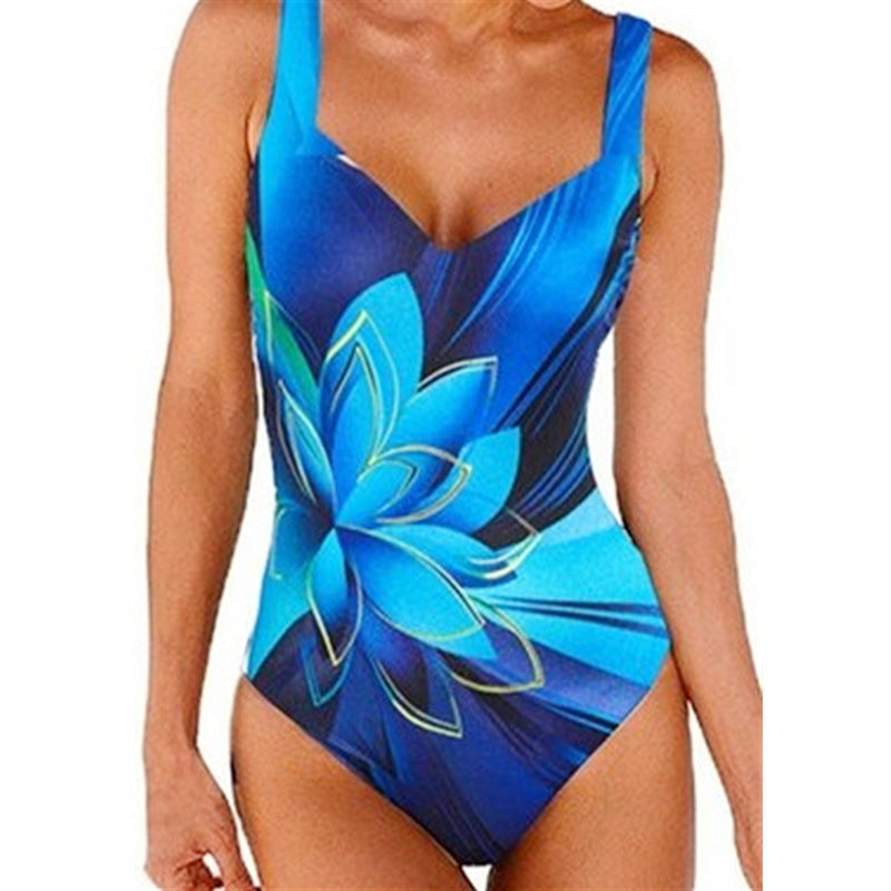 Women's Fashion Casual One Piece Printed Swimsuit