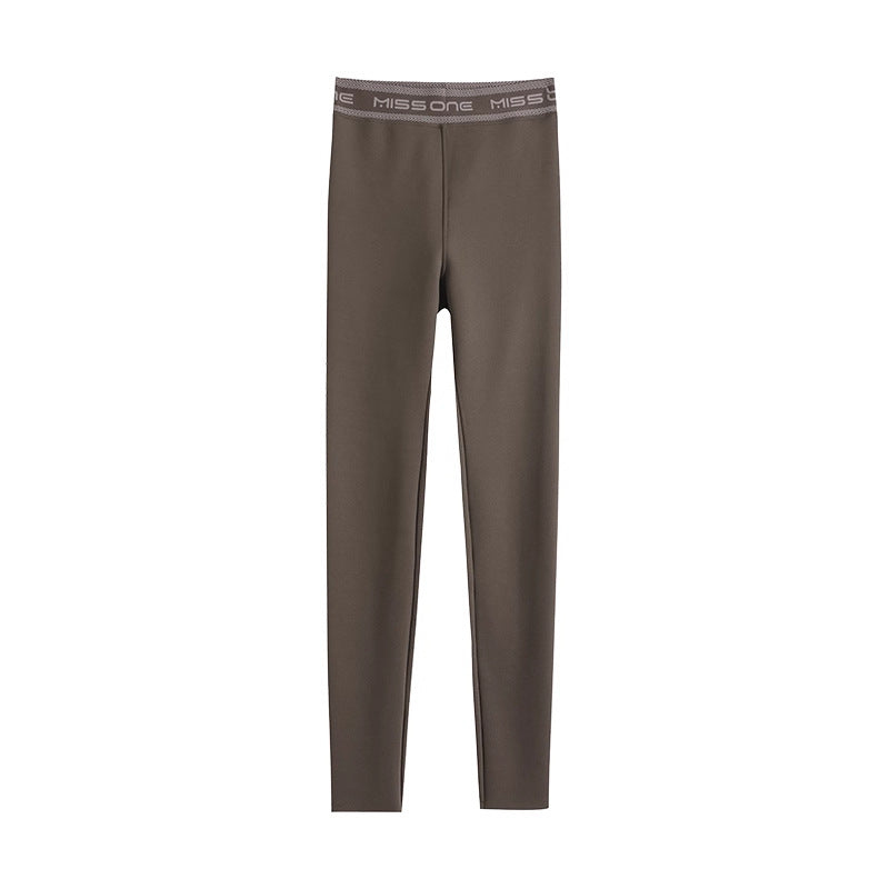 High-stretch Shark Pants Made From Thickened Coral Fleece Fabricslim-fit Warming Leggings Perfect For Autumn