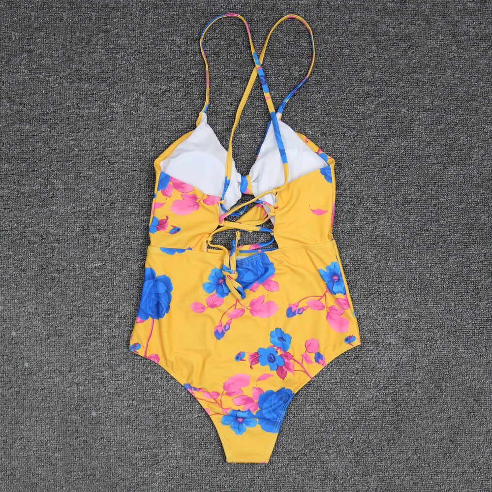 Cross Strap Ladies One-piece Swimsuit