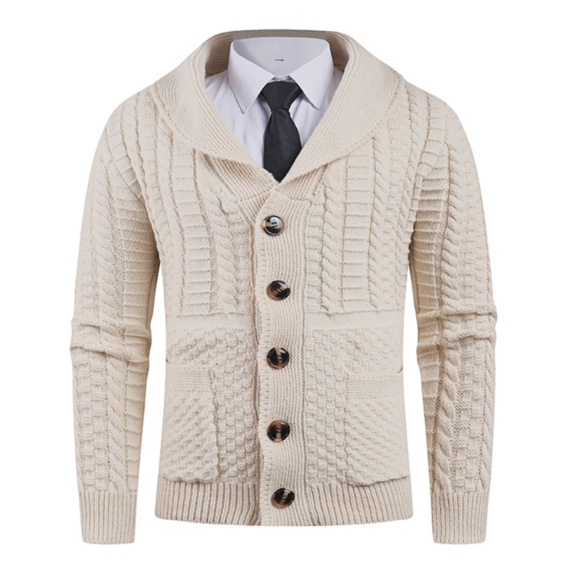 Ny herre cardigan sweaterfrakke med lange ærmer i plus size